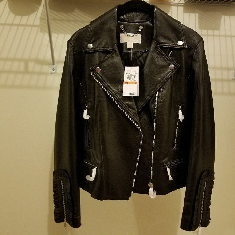 Michael Kors Black Lamb leather motorcycle jacket